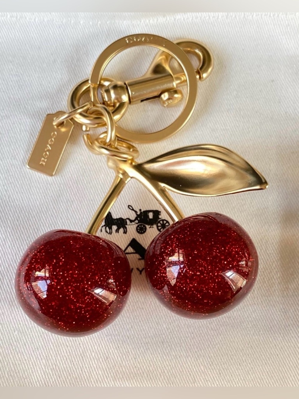 COACH CHERRY BAG CHARM